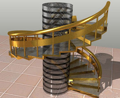 AutoCAD三维建模教程：三维螺旋梯的制作